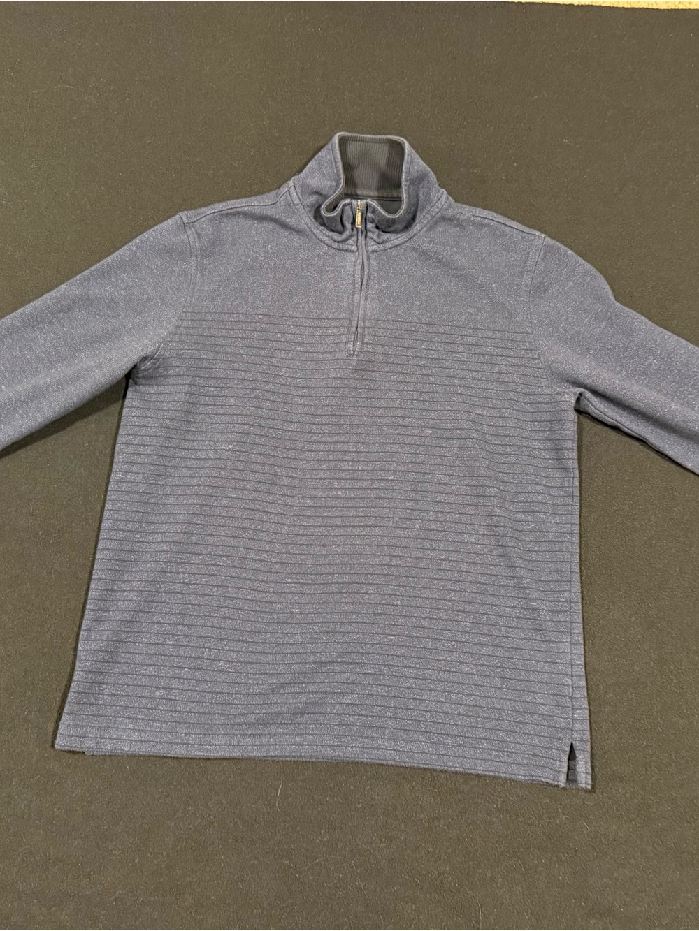 Van Heusen Men's Navy Quarter-Zip Textured Sweater
